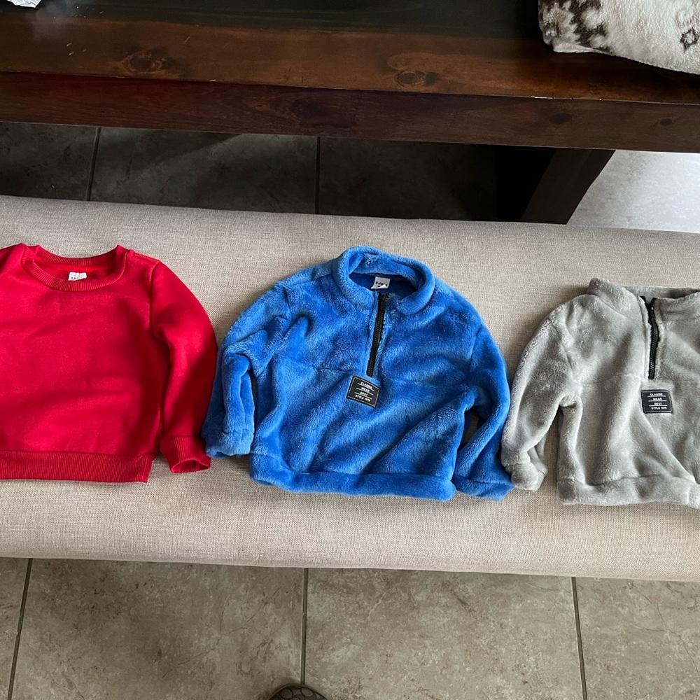 Baby pull over quarter zip sweatshirt bundle (6-9M)
